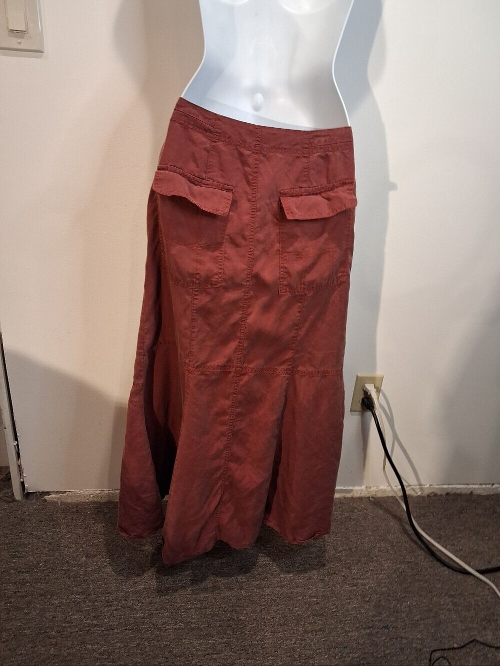 Emory Park Size S Utility Punk Rust Colored Midi Skirt - Picture 3 of 6